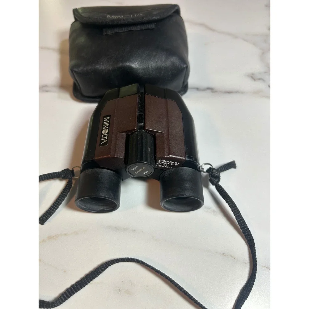 Minolta Compact 7x21 7.5 Multi Coated Binoculars with Case Made in Japan Black